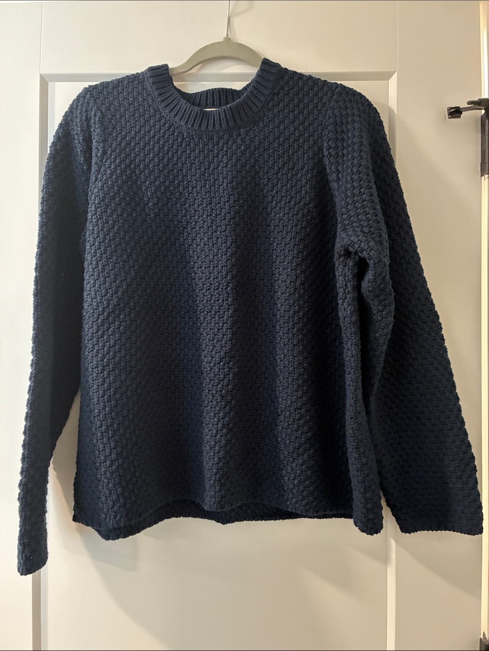 Orvis Navy Textured Crewneck Sweater